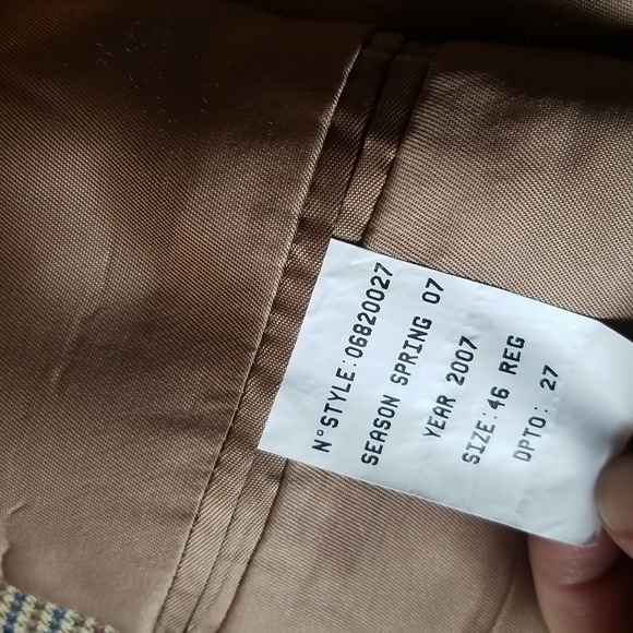 Brooks Brothers Sport Coat Tan Navy Houndstooth Two Button Wool Mens 46 R - Picture 5 of 7